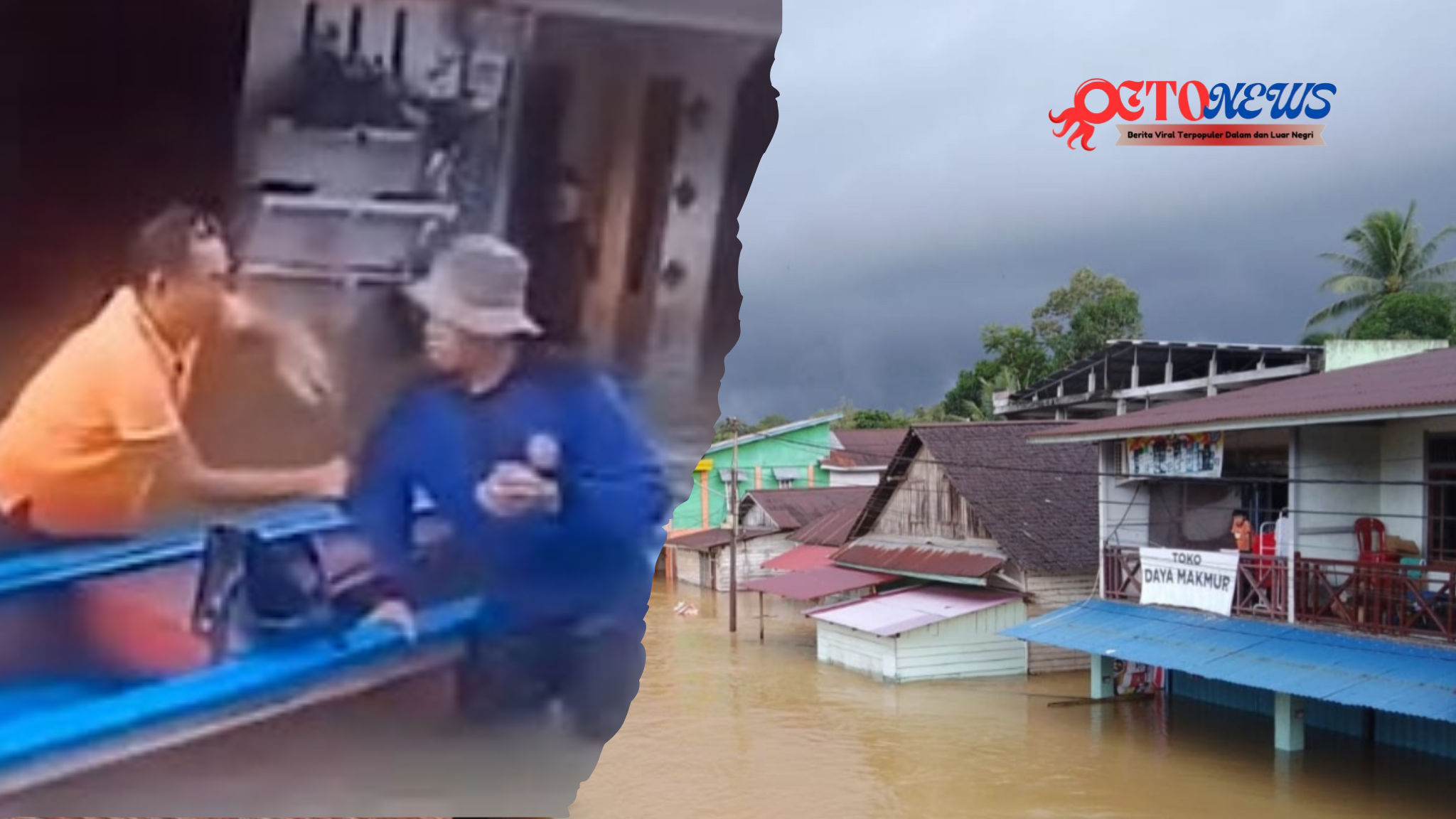 ketua RT Ditampar Oleh Korban Banjir Saat Bari Bantuan